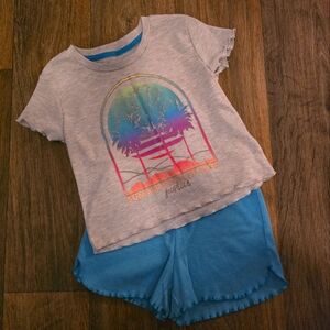 Justice Graphic Tee and Shorts Pajama Set